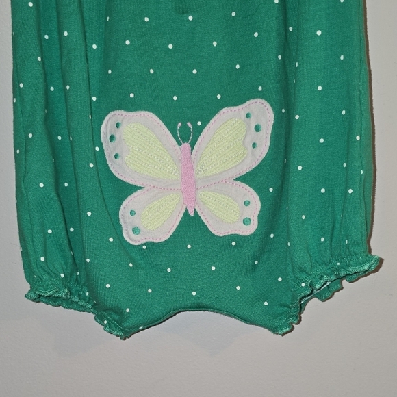 Carter's Green Romper with White Accents - Picture 4 of 6